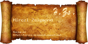 Hirczi Zsigmond névjegykártya
